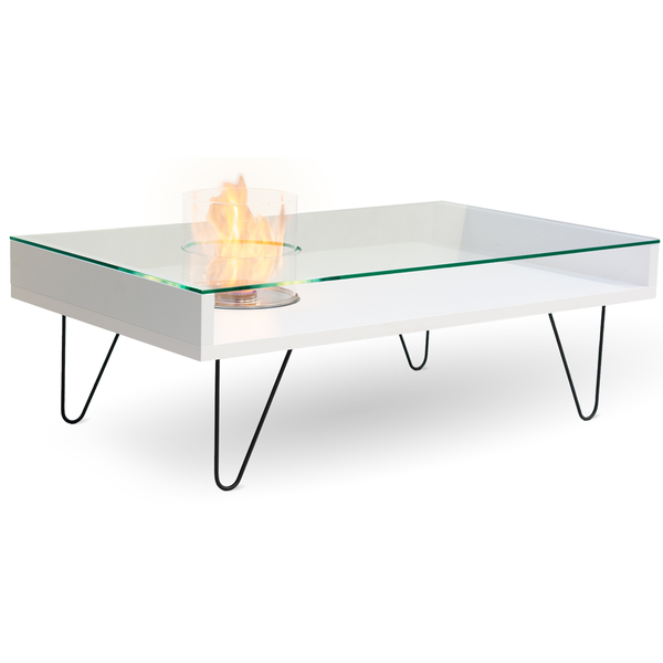 Planika Bio Ethanol Fire Coffee Table, Indoor Coffee Table With Fireplace Built In